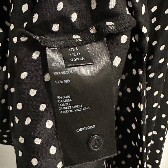 Anthropologie Eva Polka Dot Midi Dress Size 8