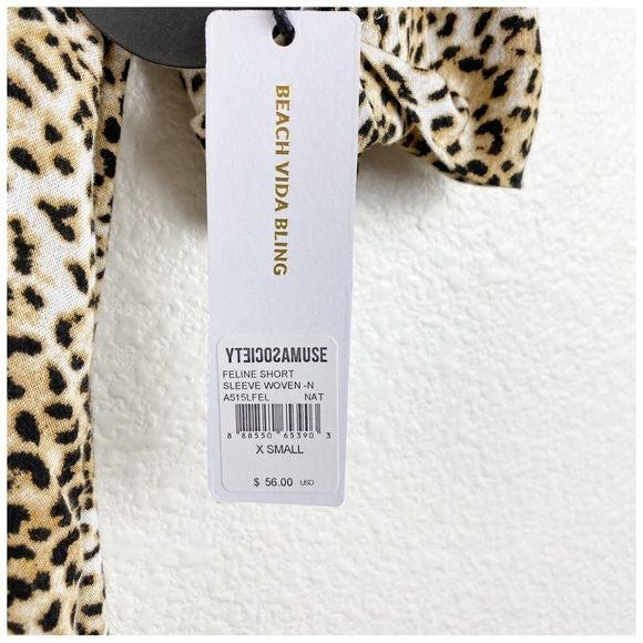 NWT Amuse Society Feline Woven Top Size XS