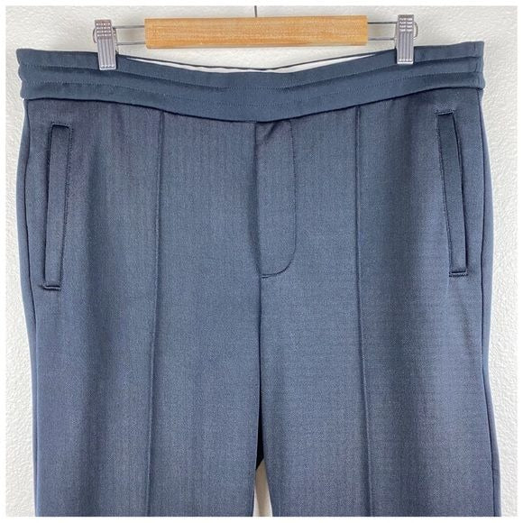Vince Navy Drawstring Pintuck Track Pants in Coastal Blue Size Large