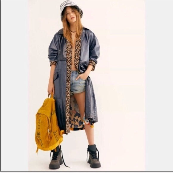 Free People Trinity High Shine Rain Coat Size XS