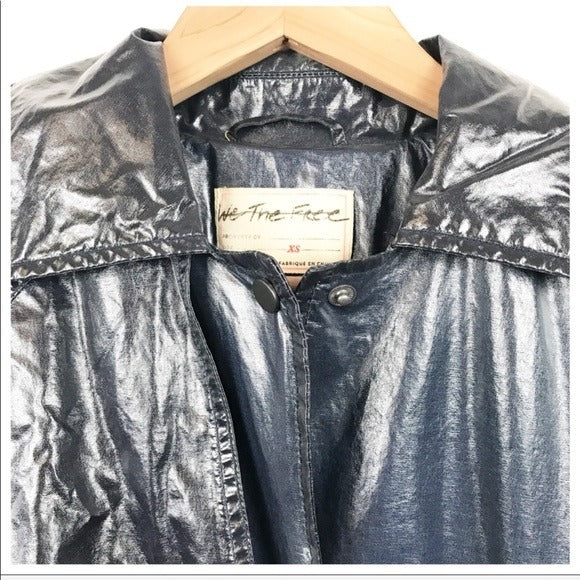 Free People Trinity High Shine Rain Coat Size XS