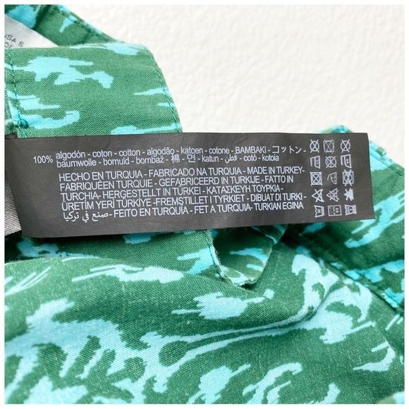 Zara Green & Blue Printed Pants Size Small
