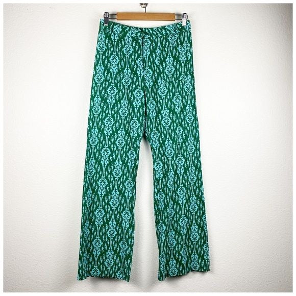 Zara Green & Blue Printed Pants Size Small