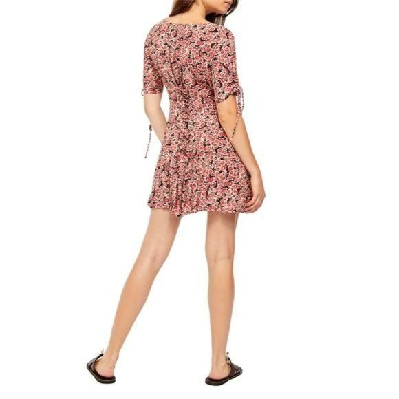 Free People Laced Up Mini Dress in Black Combo Size XS