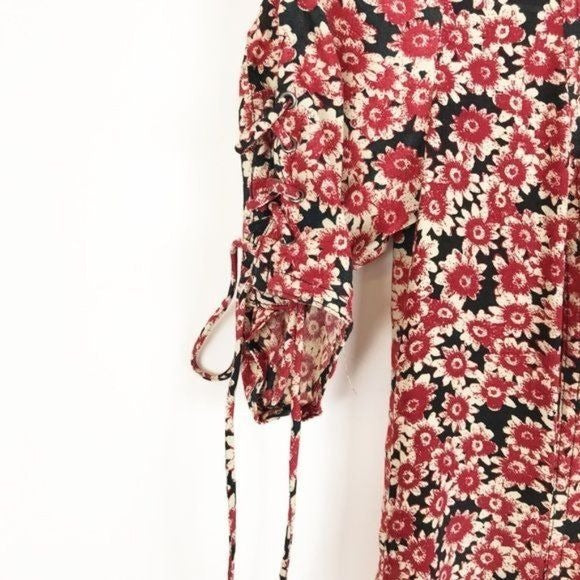 Free People Laced Up Mini Dress in Black Combo Size XS