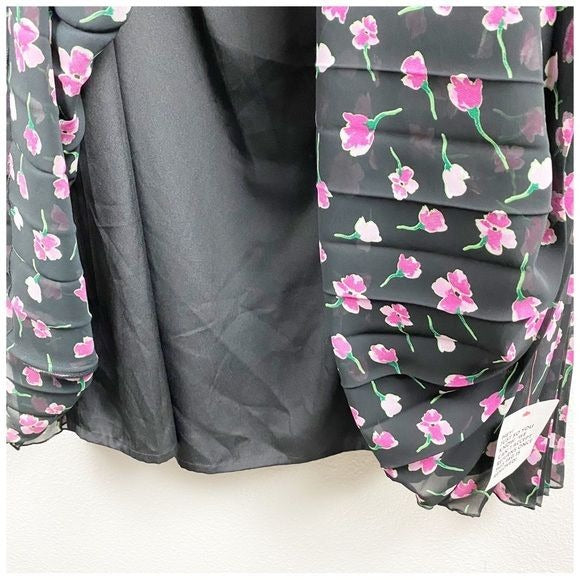 Asos NWT Maternity Square Neck Pleated Midi Dress in Floral Print Size 16