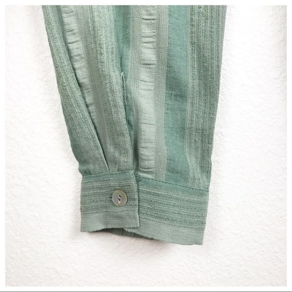 Zara NWT Green Button Down Tied Shirtdress Size Small