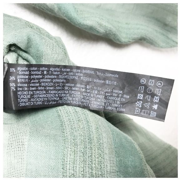 Zara NWT Green Button Down Tied Shirtdress Size Small