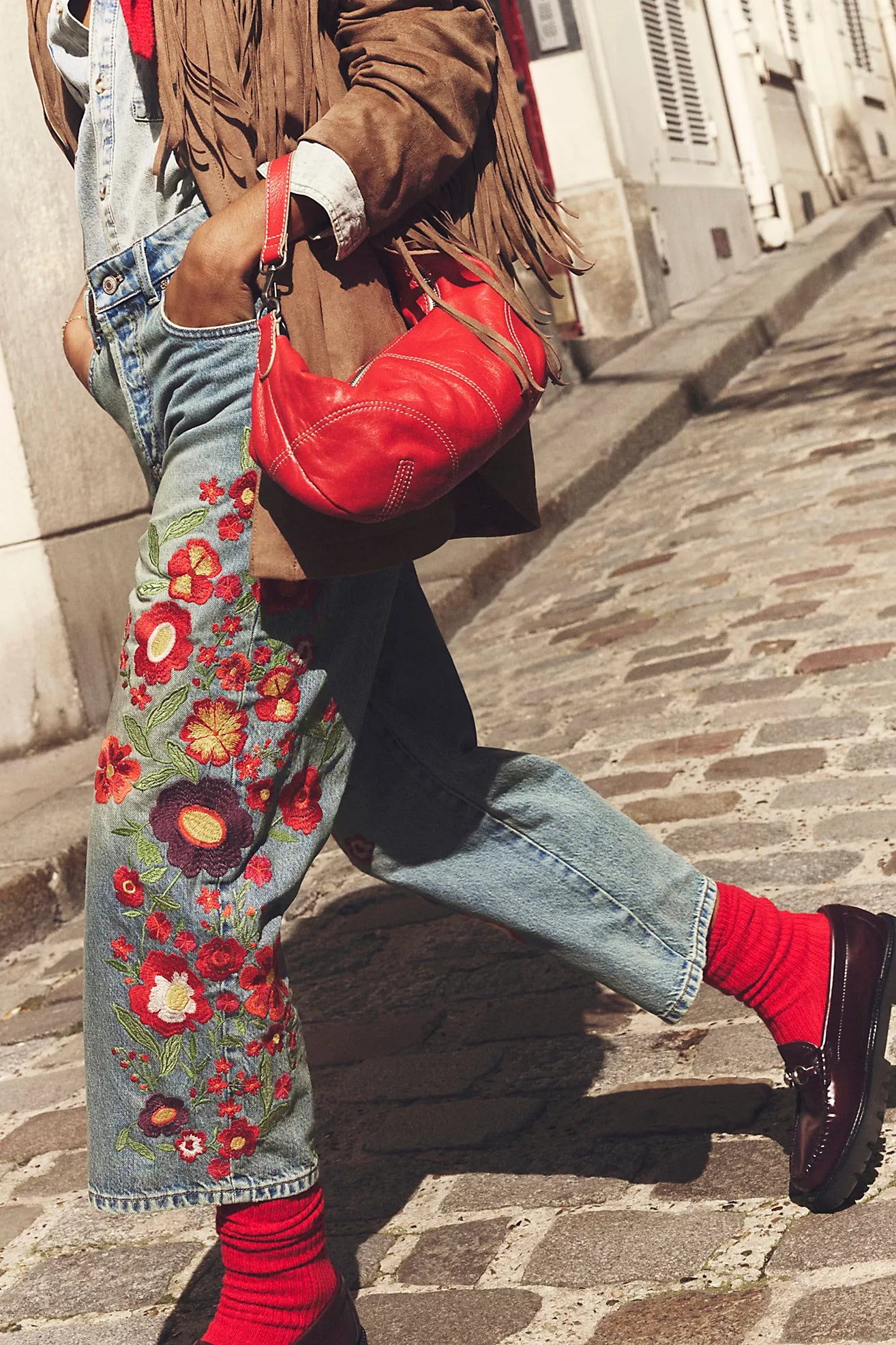 Free People We The Free Willow Floral Embroidered Jeans