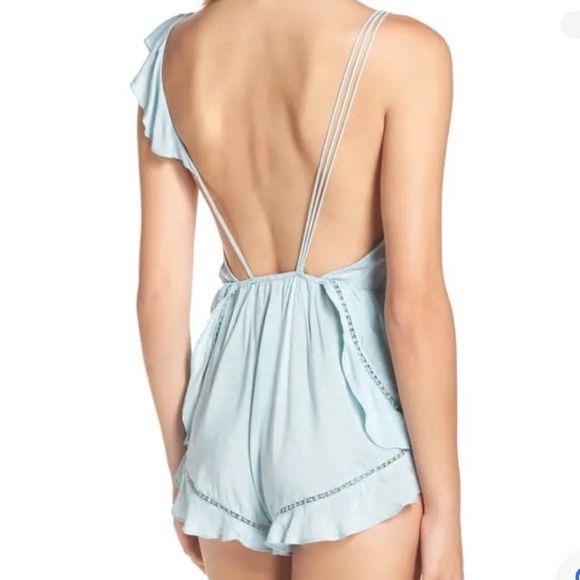 Free People Intimately One of These Days Romper in Sea-foam Size Small