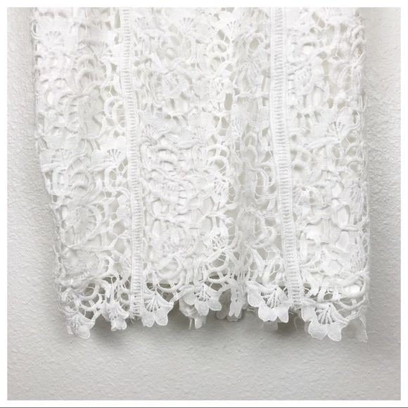 $$ J.O.A. NWT White Off the Shoulder Crochet Dress Size XS