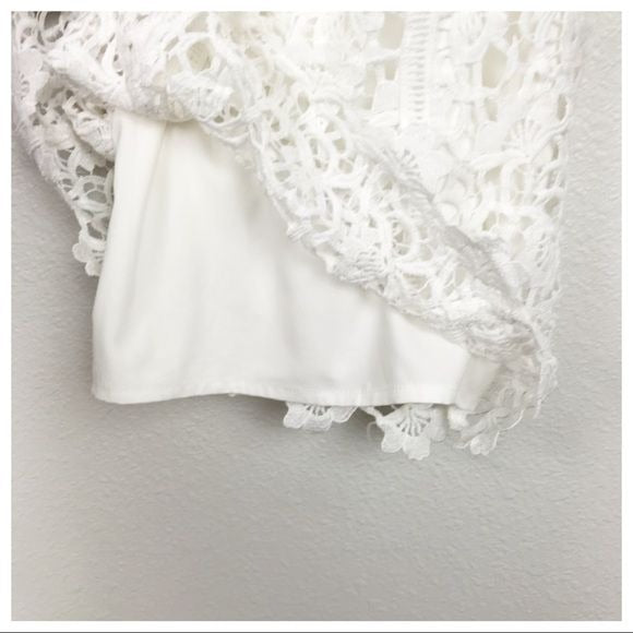 $$ J.O.A. NWT White Off the Shoulder Crochet Dress Size XS