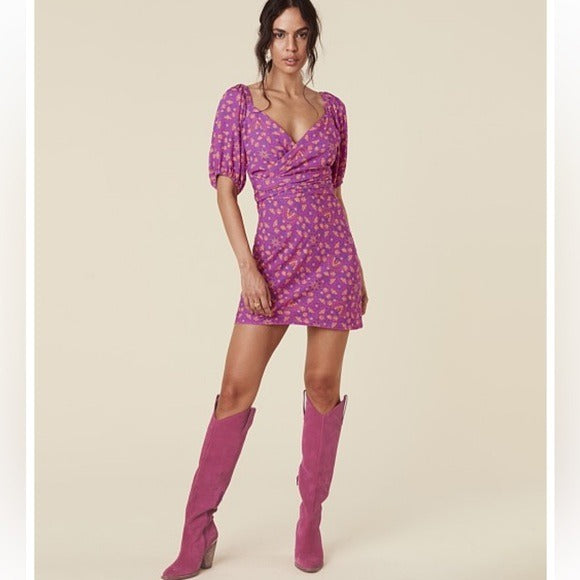 Spell Madame Peacock Sweetheart Mini Dress Boysenberry Size Large