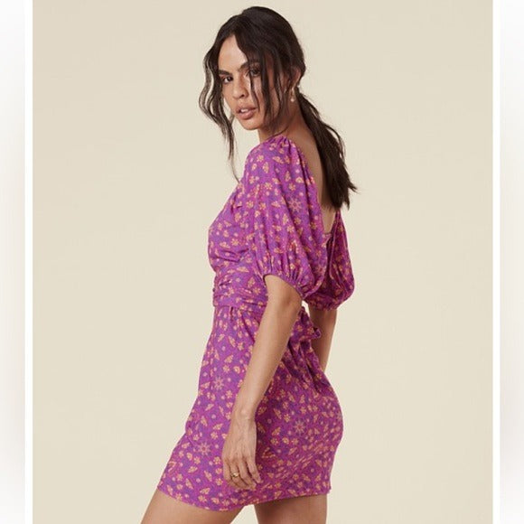 Spell Madame Peacock Sweetheart Mini Dress Boysenberry Size Large
