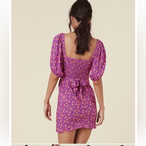 Spell Madame Peacock Sweetheart Mini Dress Boysenberry Size Large