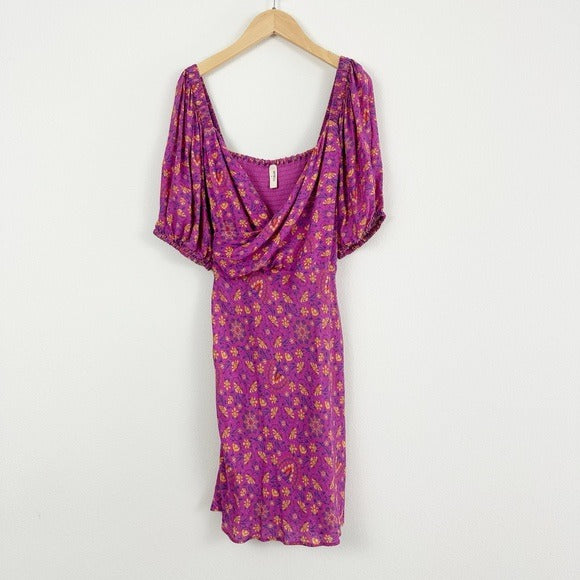 Spell Madame Peacock Sweetheart Mini Dress Boysenberry Size Large