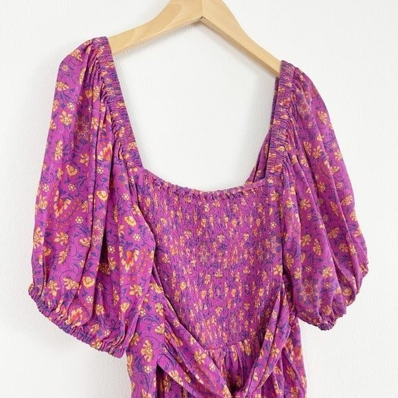Spell Madame Peacock Sweetheart Mini Dress Boysenberry Size Large