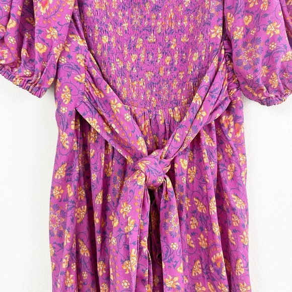 Spell Madame Peacock Sweetheart Mini Dress Boysenberry Size Large