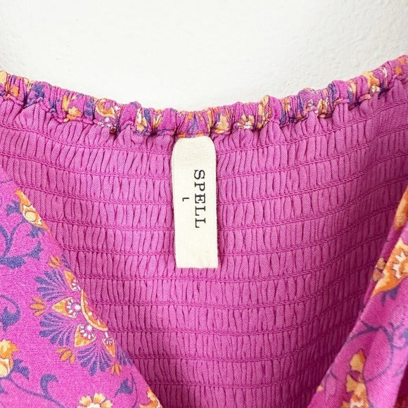 Spell Madame Peacock Sweetheart Mini Dress Boysenberry Size Large