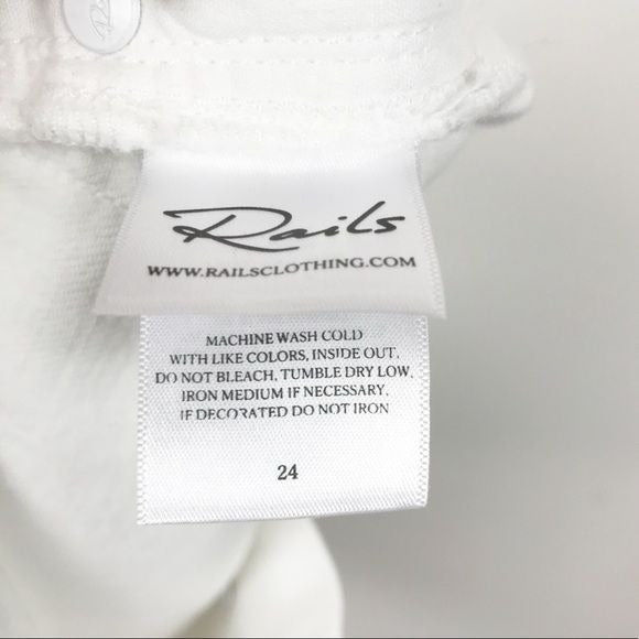 Rails Logan Distressed Denim Shorts in White Size 24