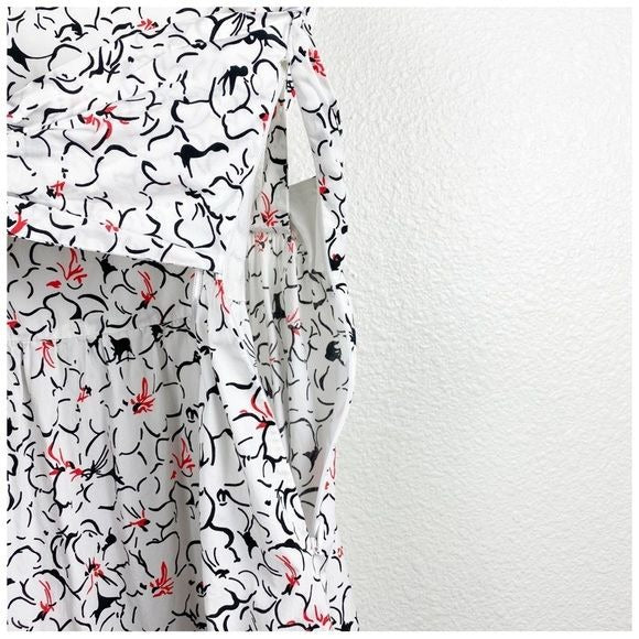 Zara White Floral Bow Tie Maxi Dress Size XS