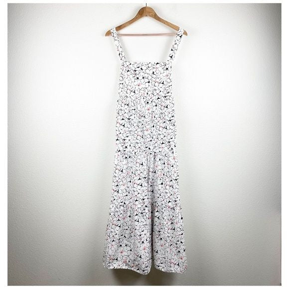 Zara White Floral Bow Tie Maxi Dress Size XS