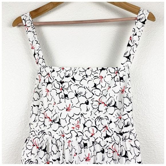Zara White Floral Bow Tie Maxi Dress Size XS