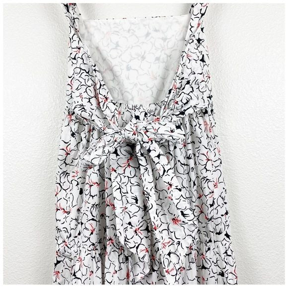 Zara White Floral Bow Tie Maxi Dress Size XS