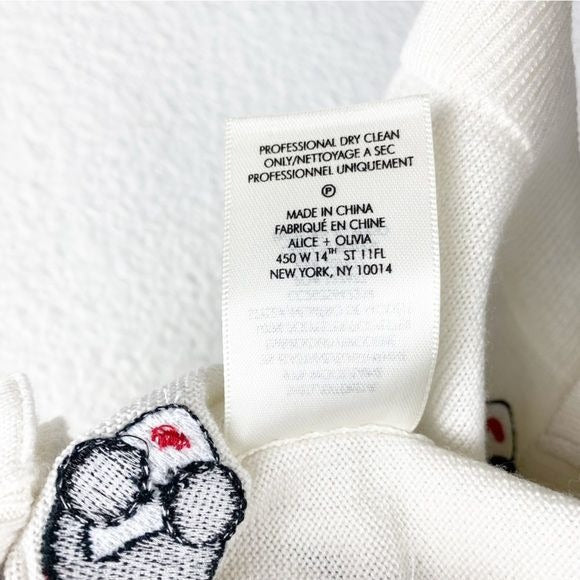 NWT Alice + Olivia Stacey Emoji Embroidered Cardigan Size Small