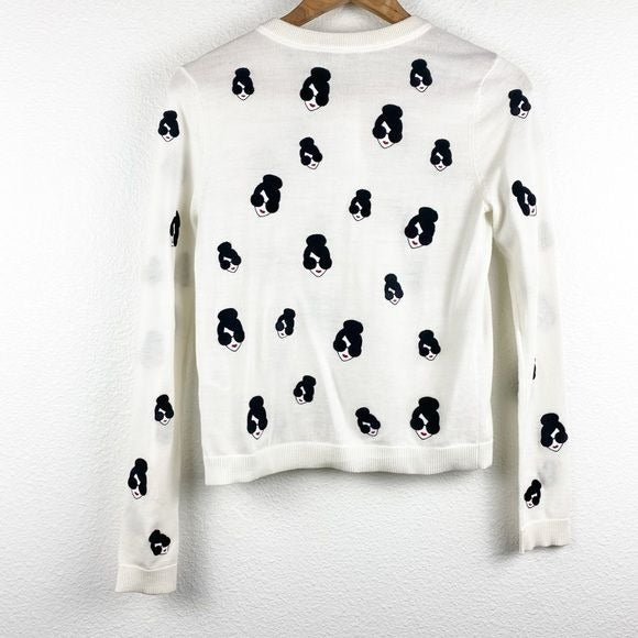 NWT Alice + Olivia Stacey Emoji Embroidered Cardigan Size Small