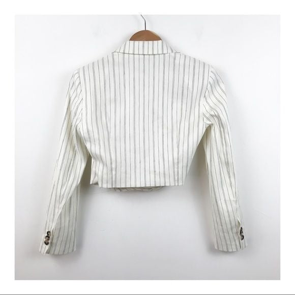 Zara NWT Cropped Striped Blazer Top Size XS