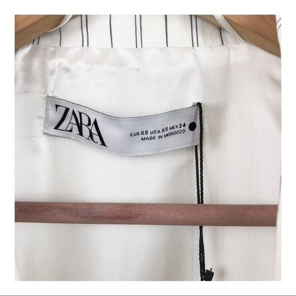 Zara NWT Cropped Striped Blazer Top Size XS