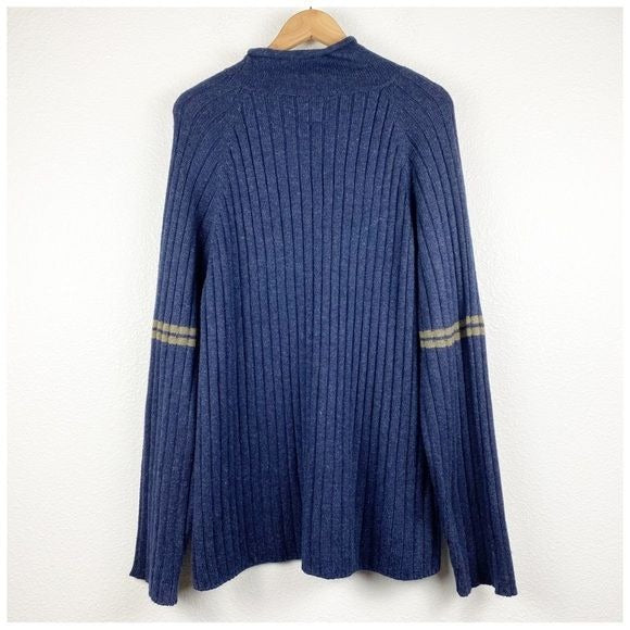 Bugle Boy Vintage Y2K Blue Mock Neck Sweater Size XL