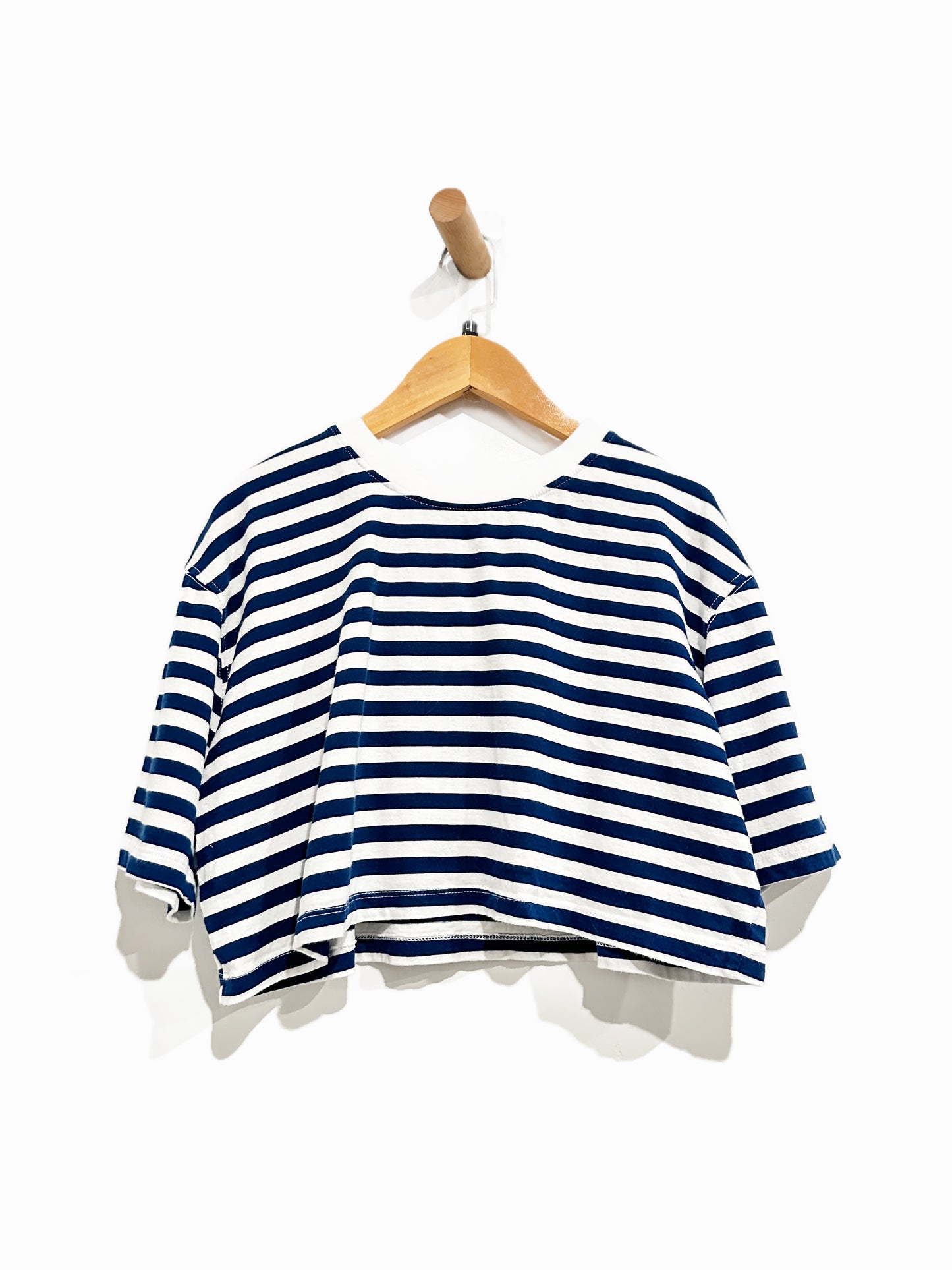 Zara Blue and White Stripe Crop Top - Large