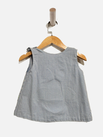 Funtasia Blue and White Gingham Reversible Bunny Dress - 9Mo