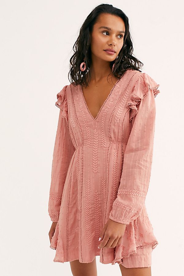 Free People Isabella Mini Dress in Rose - 4