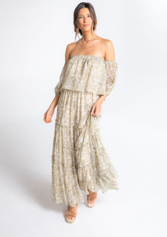 Lovestitch NWT Green Floral OTS Maxi Dress - Medium