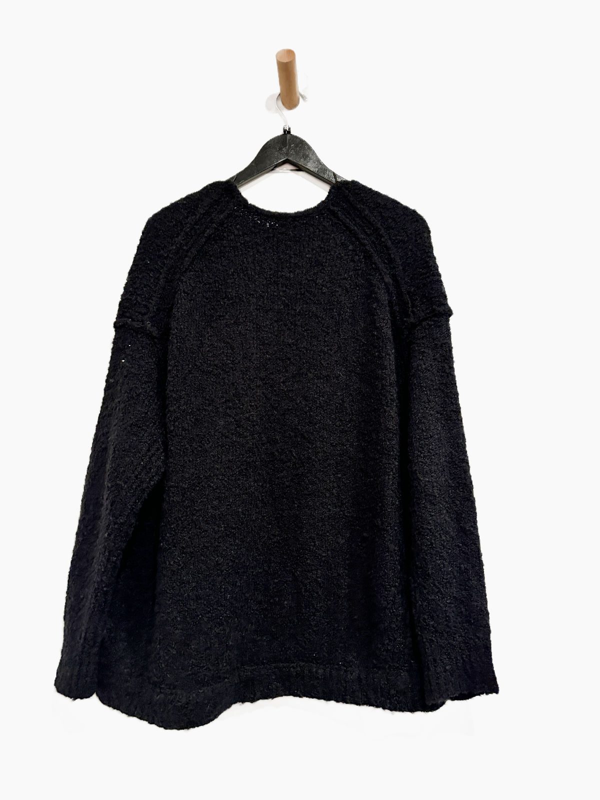 Free People Lofty V-Neck Pullover Sweater in Black - XS