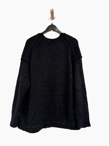 Free People Lofty V-Neck Pullover Sweater in Black - XS