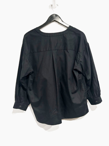 Everlane The Silky Cotton Lantern Top in Black - 6