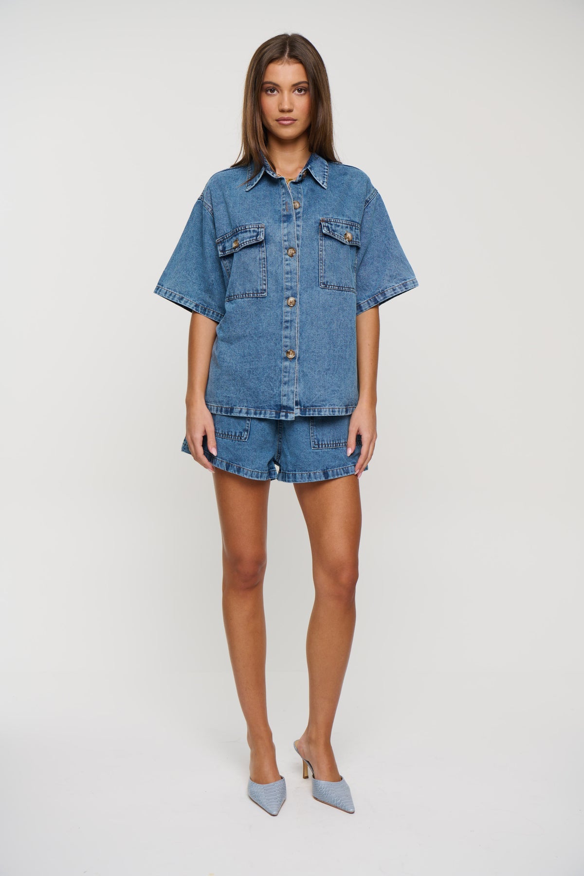 Bronze Snake Delaney Denim Top - XL
