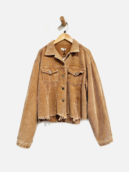 POL Brown Corduroy Shacket - Small