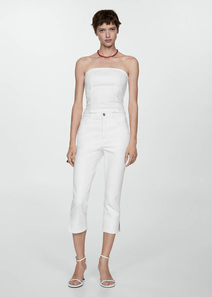 MNG White Denim Tube Top - XL
