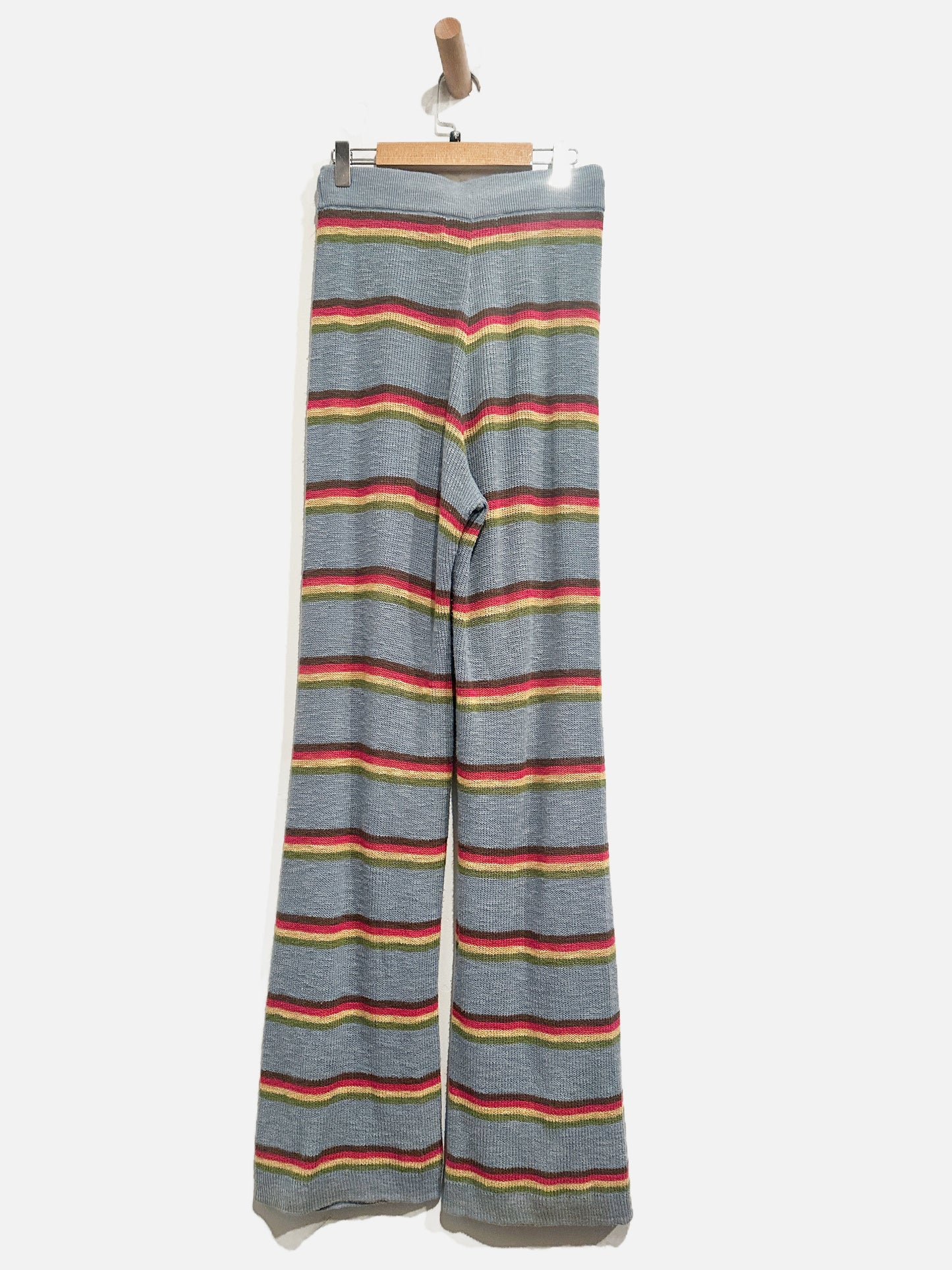 Free People Beach Mariner Striped Knit Pants in Lagoon Combo - XS