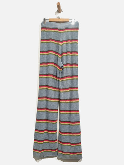 Free People Beach Mariner Striped Knit Pants in Lagoon Combo - XS