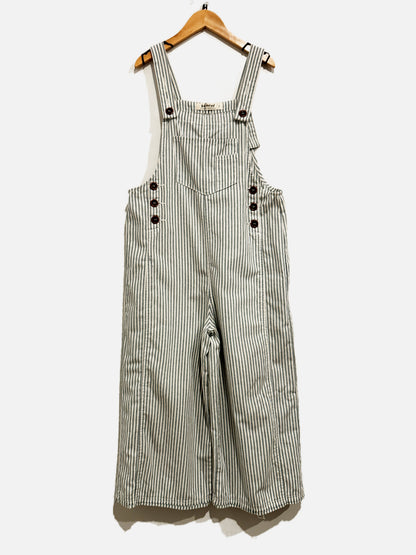 Three Bird Nest High Hopes Overalls in Denim Stripe - Small