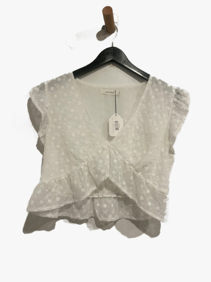 Idem Ditto White Eyelet Flutter Sleeve Blouse - Large