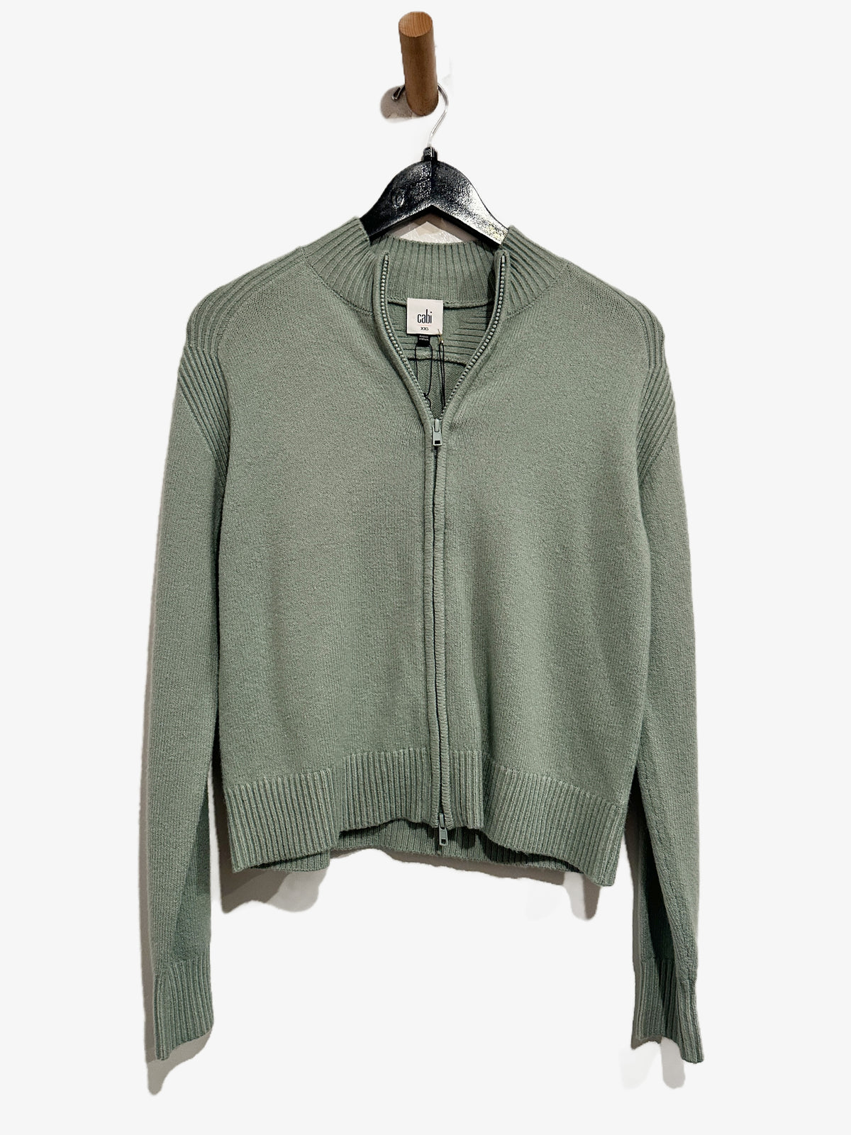 Cabi NWT Zip Up Cardigan in Aqua Mist - XXS