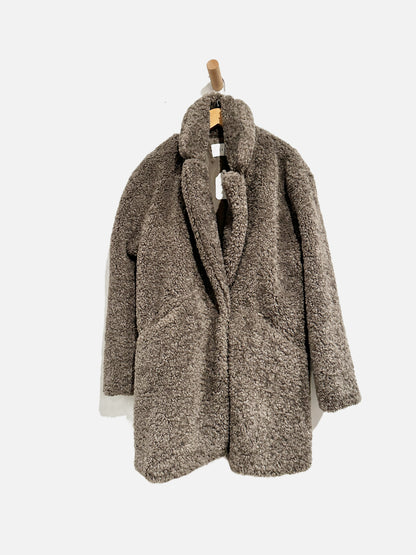 Lush Gray Shearling Coat - Small
