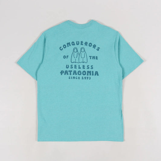 Patagonia C.O.T.U. Fins Pocket ResponsibiIli-Tee in Iggy Blue - Medium